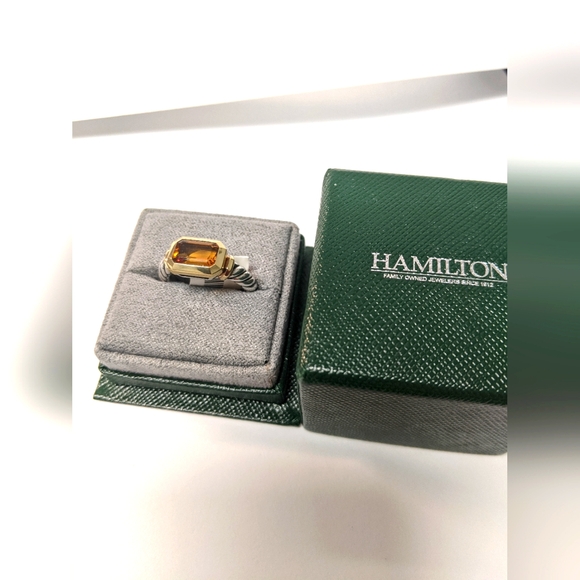 David Yurman Jewelry - David Yurman 18K Gold & Sterling Silver Citrine Cable Ring